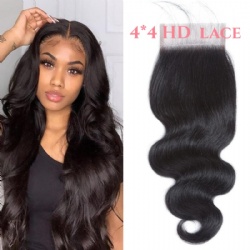 100% Virgin Human Hair Body Wave Lace Closure Sew In Closure