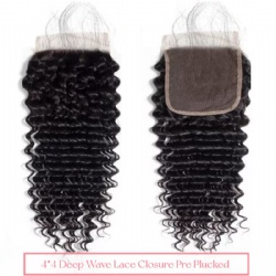 4X4 HD Lace Closure Deep Wave Lace Closure (HOT)